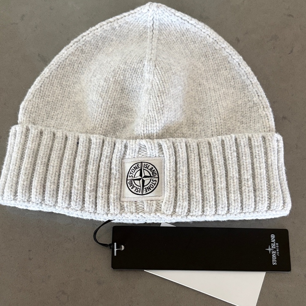 Stone Island Soft Gray Knit Beanie